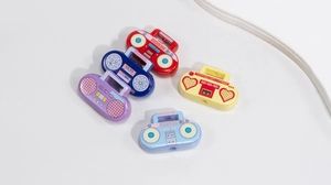 Coloridos dijes de radio retro de acrílico para la creación de joyas artesanales DIY