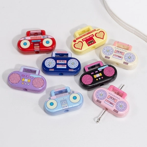 Cuentas de acrílico retro con forma de radio para joyería DIY y accesorios de llaveros
