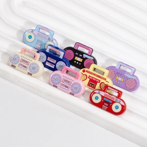 Abalorios acrílicos de radio vintage en varios colores para joyería DIY y artesanía