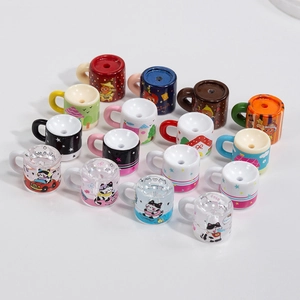 Cartoon Katze Haus Druck Acryl Tassenform Perlen Für DIY Schmuckherstellung Telefonkette Schlüsselanhänger Deko Zubehör