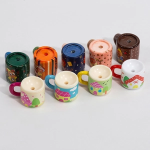 Miniatur-Katzenprint-Harzperlen mit Löchern für DIY-Bastelarbeiten und Schmuck