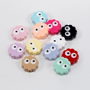 Colorful acrylic beads with cartoon eyes for DIY jewelry making and craft decorations