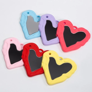 Pendente in Acrilico Specchio a Cuore Y2K Bordo a Onda Irregolare Ciondolo Portachiavi Fai da Te Per Decorazione Borsa Donna Gioielli