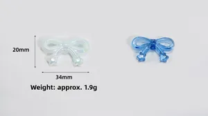 Detalle de dijes de mariposa de acrílico de 34mm x 20mm para la creación de joyas DIY