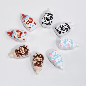 Perles de biberon en acrylique aux motifs variés pour bijoux DIY et porte-clés