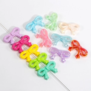 Colorful acrylic butterfly bow beads with star charms for DIY jewelry making