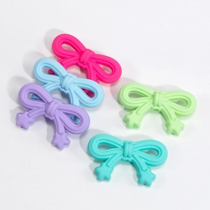 Colorful acrylic bow and star beads for DIY phone chains and keychain accessories
