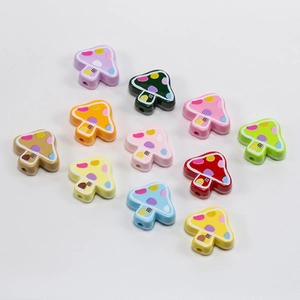 Colorful mushroom beads set of 11 for DIY handmade jewelry and keychain accessories