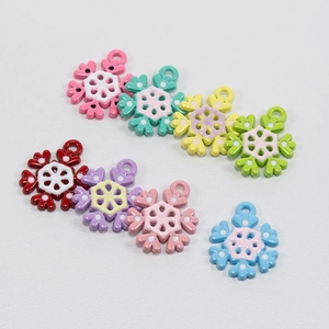 Bunte Schneeflocken-Anhänger aus Legierung für DIY-Schmuck und Schlüsselanhänger