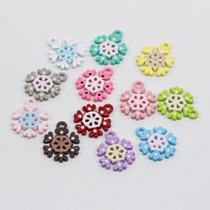 Bunte Schneeflocken-Anhänger aus Legierung für DIY-Schmuck und Schlüsselanhänger