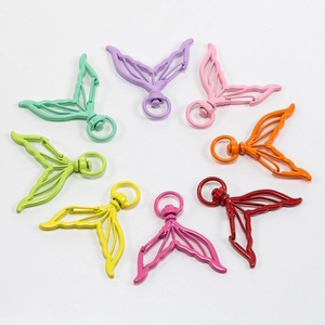 Fermoir Mousqueton en Alliage de Queue de Sirène Poisson Boucle de Porte-clés Rotatif Pour Fabrication de Bijoux DIY Sac