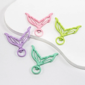 Fermoirs mousquetons queue de poisson macaron en rose, violet et vert pour bijoux DIY