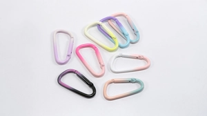 Colorful D-ring carabiner clips in gradient candy colors for DIY accessories