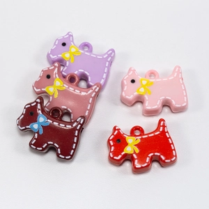 Pendentifs chiens terrier colorés en émail pour bijoux DIY et porte-clés créatifs