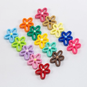 Colorful hollow flower pendants for DIY necklaces in various candy colors and resin finish