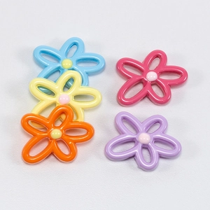 Colorful hollow flower pendants in five candy colors for DIY necklace jewelry making