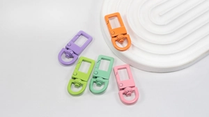 Colorful matte lobster clasps in five vibrant colors for DIY jewelry and keychains