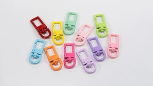 Colorful matte finish metal swivel lobster clasps for DIY jewelry and keychains