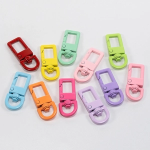 Colorful metal lobster clasps with swivel hooks for DIY keychain jewelry making