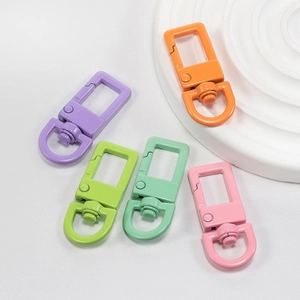 Colorful rectangular metal swivel lobster clasps for DIY jewelry and keychains