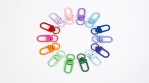 Fermoirs mousquetons pivotants en métal coloré pour la fabrication de porte-clés DIY