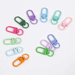 Fermoirs mousquetons en métal coloré pour la fabrication de bijoux DIY et porte-clés
