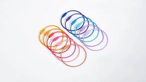 Colorful stainless steel wire keychains with secure screw connectors for DIY crafts