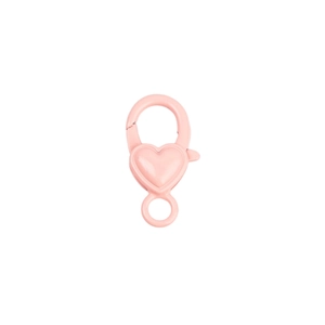Fermoir mousqueton rose en forme de cœur en alliage peint pour bijoux et sacs DIY