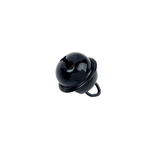 Cascabel esférico de metal negro pulido para accesorios DIY y collares de mascotas