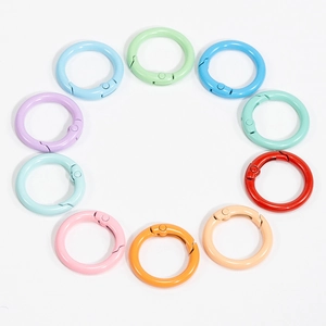 Colorful round spring gate rings in 10 macaron colors for DIY keychains and bags