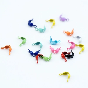 Calottes Cache-Noeuds en Métal Peint pour Création de Bijoux DIY Accessoires Couleurs Mixtes Fermoir de Connexion pour Collier Bracelet