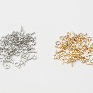 Pitons à vis en métal doré et argenté pour la fabrication de bijoux DIY et artisanat