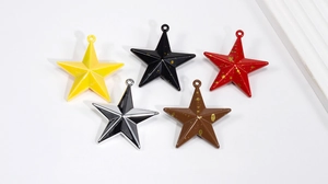 Star-shaped colorful pendants in a five-piece DIY accessory set with metallic finish