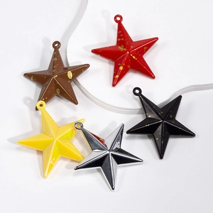 Pentagram star charms in assorted colors with splash ink finish for DIY jewelry making