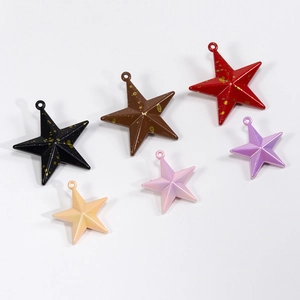 Colorful 3D star pendants with splatter texture and pearlescent finish for DIY jewelry