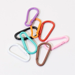 Colorful multi-color carabiner spring clips in gourd shape for DIY keychain accessory