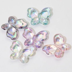 Irillerende acryl strikknoop bedeltjes met holografisch effect voor DIY-sieraden
