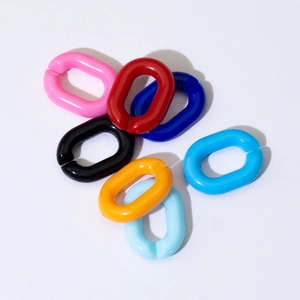 Colorful oval acrylic link chain connectors for DIY jewelry making and bags