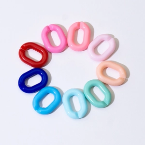 Oval acrylic open chain links in nine assorted colors for DIY jewelry making accessories