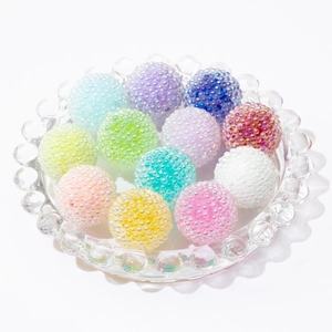 Handmade Acrylic Sugar Beads For DIY Jewelry Making Macaron Bubble Beads Colorful Round Granular Texture Accessory