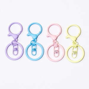 Lot de porte-clés mousquetons colorés macaron pour accessoires de bijoux DIY variés