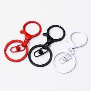 Porte-clés à fermoir homard en alliage peint en rouge, noir et blanc, ensemble d'accessoires