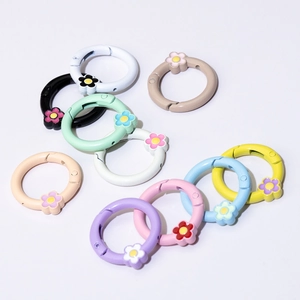 Colorful floral spring O-rings for DIY keychains and handmade bag accessories
