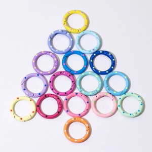 Macaron-Farbe Polka-Dot Legierung O-Ring Federverschlüsse für DIY-Schlüsselanhänger