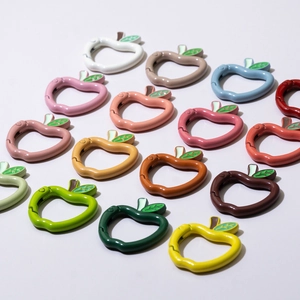 Anelli a molla in metallo a forma di mela colorata per portachiavi e accessori fai-da-te