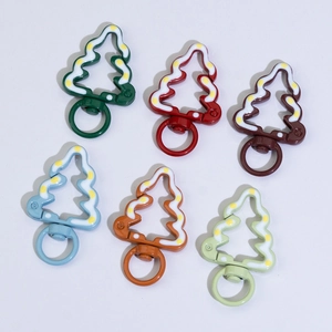 Boucles en forme de sapin de Noël colorés pour porte-clés DIY et accessoires de création