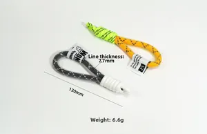 Detailed view of handmade woven lanyards with 130mm length and 7.7mm thickness specifications