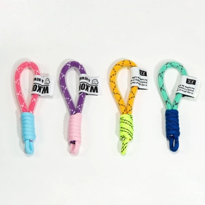 Handwoven mesh braided lanyards in vibrant multi-color patterns for keys and phones