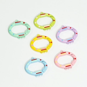 Bunte gestreifte Emaille-Karabinerhaken Set für DIY-Schmuck und Schlüsselanhänger