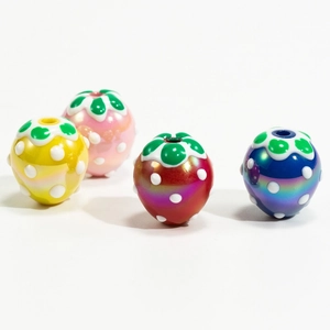 Colorful strawberry shaped beads with pearl finish for DIY jewelry and accessories